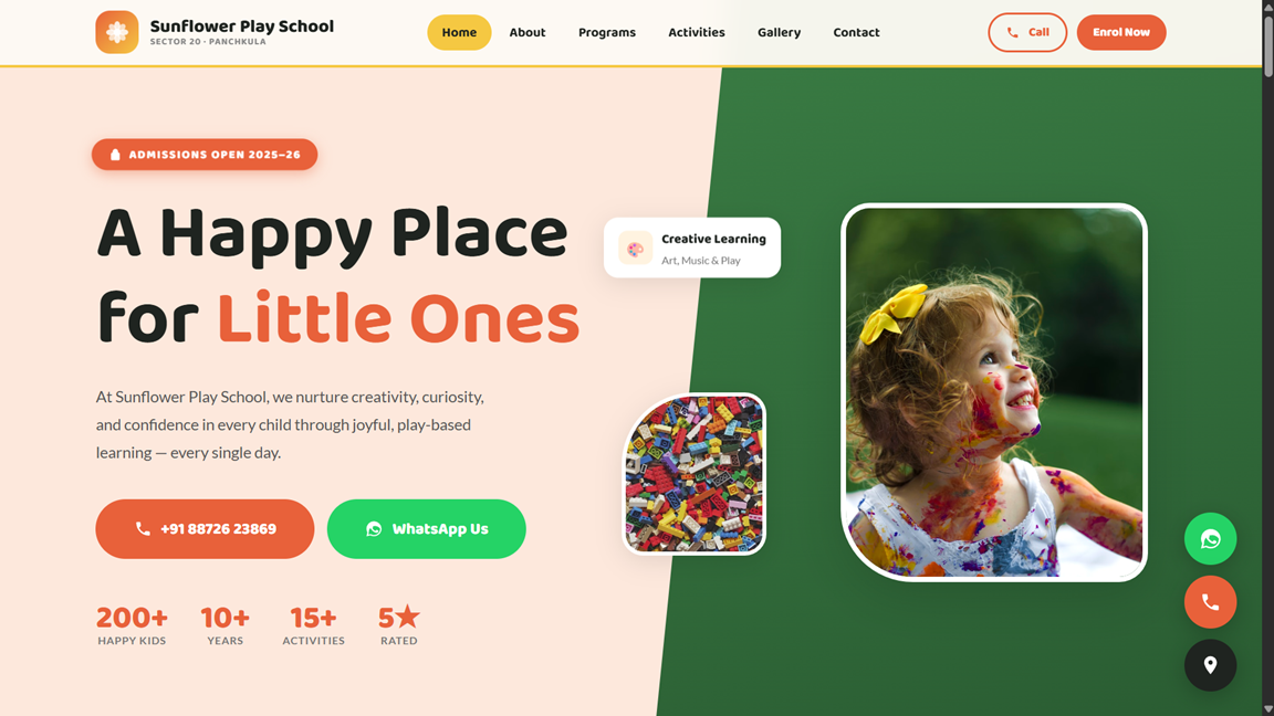 Sunflower Play School - Website